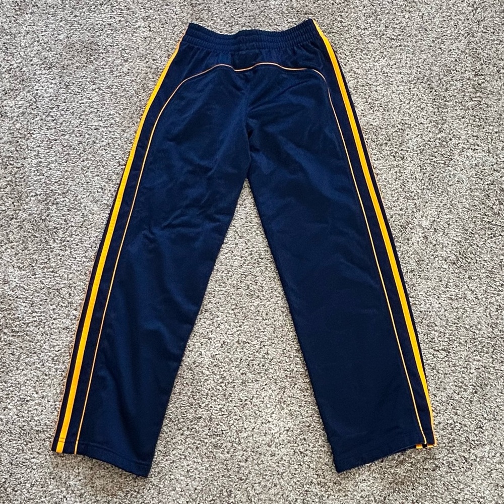 Adidas 3 Stripe Blue & Orange Activewear Track Pants Straight Leg Youth M 10/12 - Picture 3 of 14